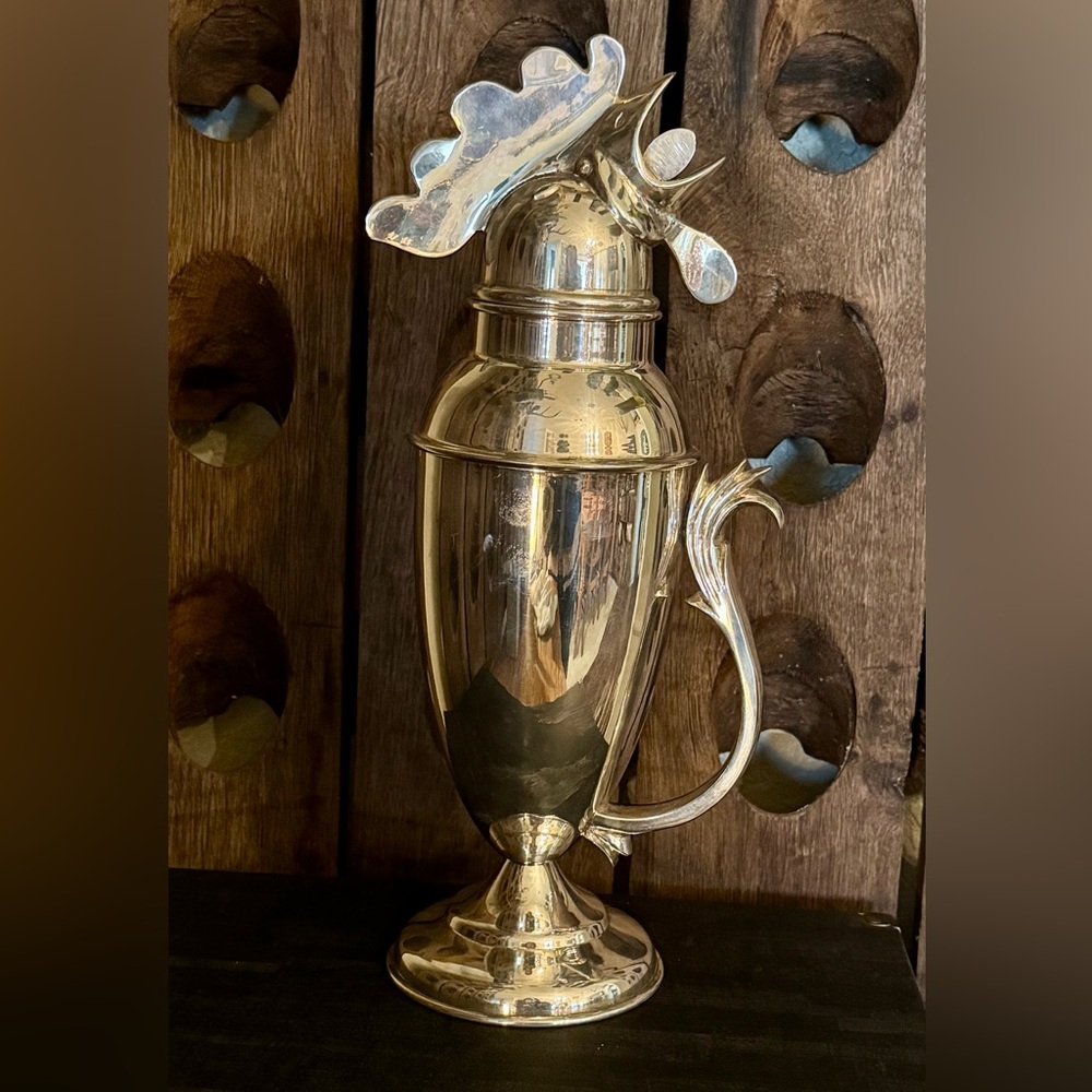 Restoration Hardware Silver Rooster Cocktail Shaker - Original Box